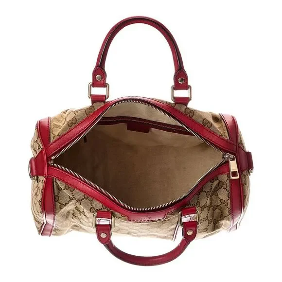 Gucci Hibiscus Red Gg Canvas Joy Boston (Authentic Pre-Loved) - Picture 4 of 5